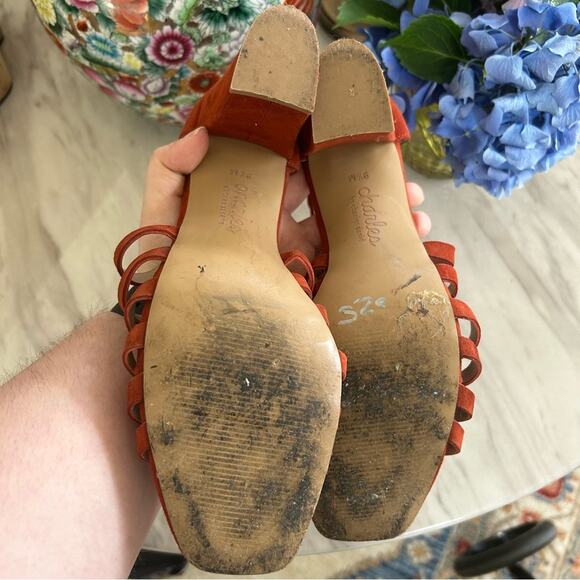 Charles David Micah Burnt Orange Red Caged Heeled Sandal - Picture 8 of 10